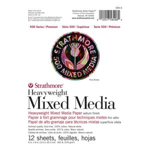 Strathmore 570gsm 6x8'' 12 Sheets Mixed Media Heavyweight Premium Art Paper