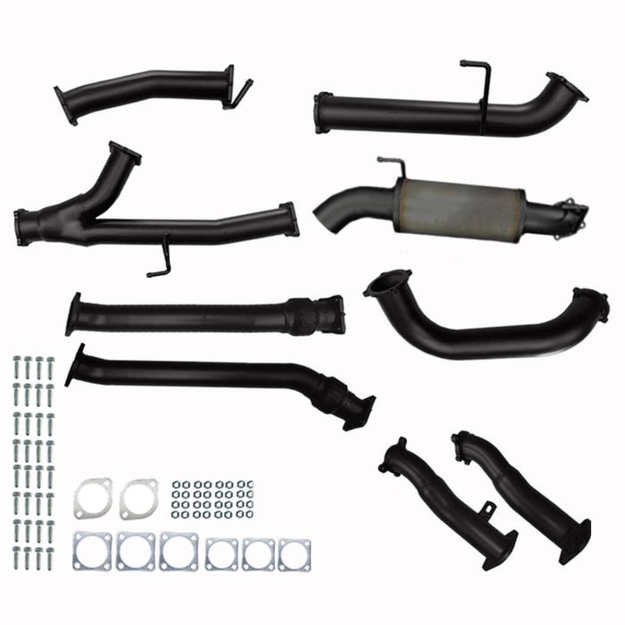 Toyota Landcruiser Exhaust 200 Series 4.5L V8 Twin 3" To Single 3.5" Turbo Back Rear Muffler 409 Grade Stainless Steel