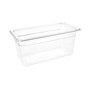 Vogue Clear Polycarbonate Gastronorm Container Gn 1/3 150mm Food Storage Pan