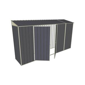 Build-a-Shed 0.8 x 3.7 x 2m Skillion Double Hinged Side Door Shed - Grey