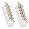 12PK Glass & Co Flat Round Gold Lid Bottle Storage Jar 60ml Clear