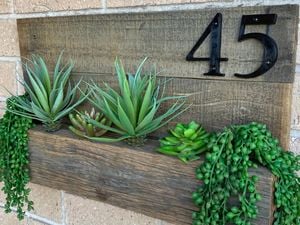 house number planter