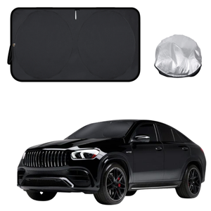 Front Windscreen Sun Shade for Mercedes-Benz GLE-Class 2020 - Current SUV (W167/V167) - Standard 150 x 85 cm - Black