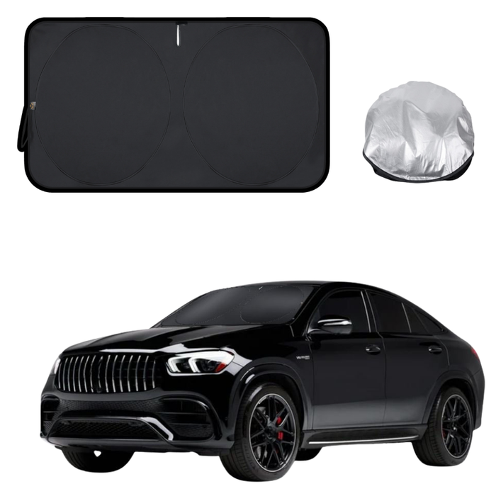 Front Windscreen Sun Shade for Mercedes-Benz GLE-Class 2020 - Current SUV (W167/V167) - Standard 150 x 85 cm - Black