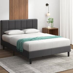 Zinus Fabric Bed Frame Dark Grey - King