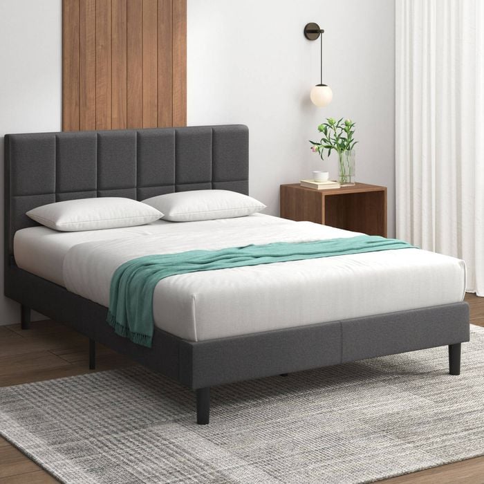 Zinus Fabric Bed Frame Dark Grey - King