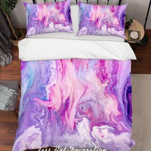 3D Purple Watercolor Quilt Cover Set Bedding Set Pillowcases 29