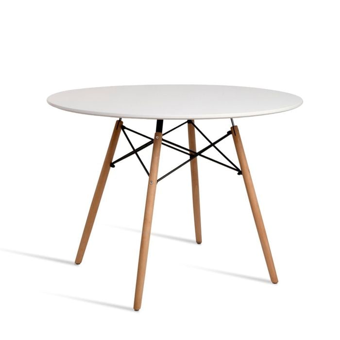 Artiss Replica Eames 4 Seater 100cm White Round Dining Table