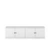 European Cabinetry White Fluted Round Black Handles Bucharest TV Unit