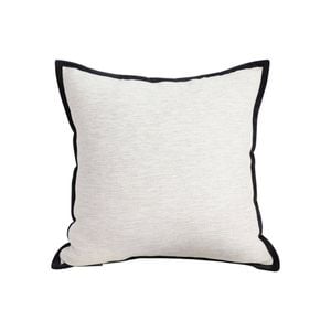 SOGA 50cm Classic Natural Linen Black Piped Edge Decorative Throw Pillow