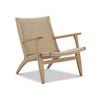 Miles Natural Solid Ash Wood Woven Rope Cord Easy Lounge Chair
