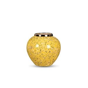SOGA 21x22cm Floral Ceramic Vase – Yellow