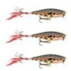 3x Rapala 5cm Skitter Pop Topwater Popper Fishing Lures - Frog