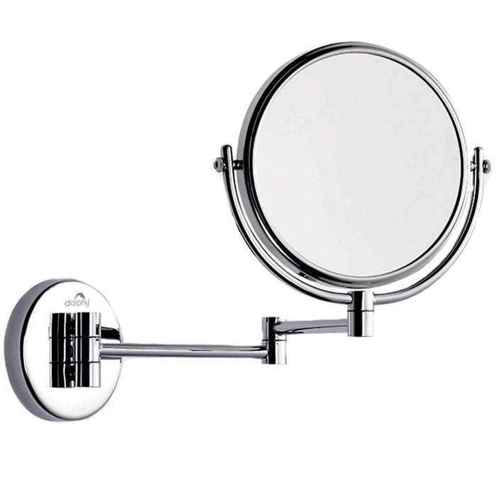 Dolphy 5x & 1x Wall Mounted Magnifying Makeup Mirror - Solid Brass