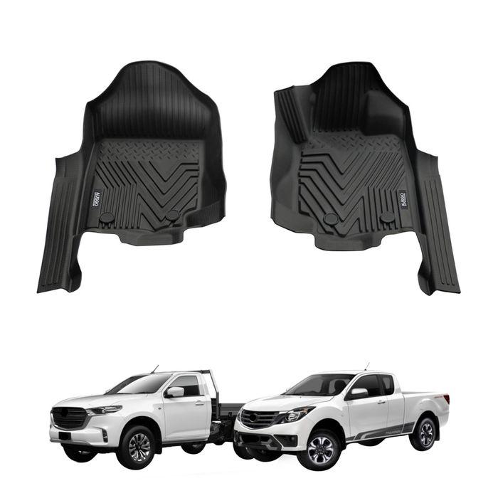 AUSGO 5D Injection Car Floor Mats for Mazda BT-50 BT50 Single / Extra Cab 2011-2020 All-Weather Floor Liners