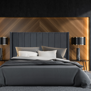 Hotshoppa Mayfair Charcoal Velvet Bed Frame & HYBRID MAX™ Mattress Bundle Super King