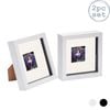Nicola Spring 2 Piece 6 X 6 3d Shadow Box Photo Frame Set - Craft Display Picture Frame With 2 X 2 Mount - White