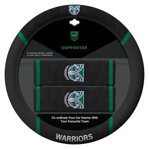 NRL Steering Wheel Cover - Seat Belt Covers- New Zealand Warriors  Universal Fit