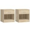 vidaXL 2x Nightstands with Drawer Oak Colour Bedroom Bedside Table Cabinet