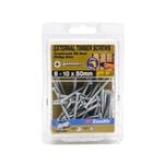 Zenith 8 - 10 x 50mm Galvanised Countersunk Rib Head Timber Screws - 50 Pack