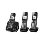 Panasonic Triple Handset Cordless Phone With Answering Machine Power Back Up