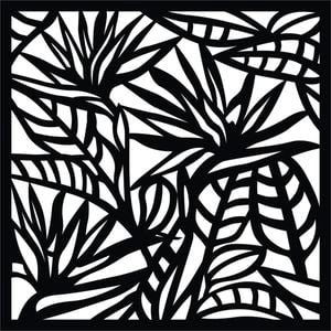 Matrix 580 x 580mm Charcoal Strelitzia Wall Art
