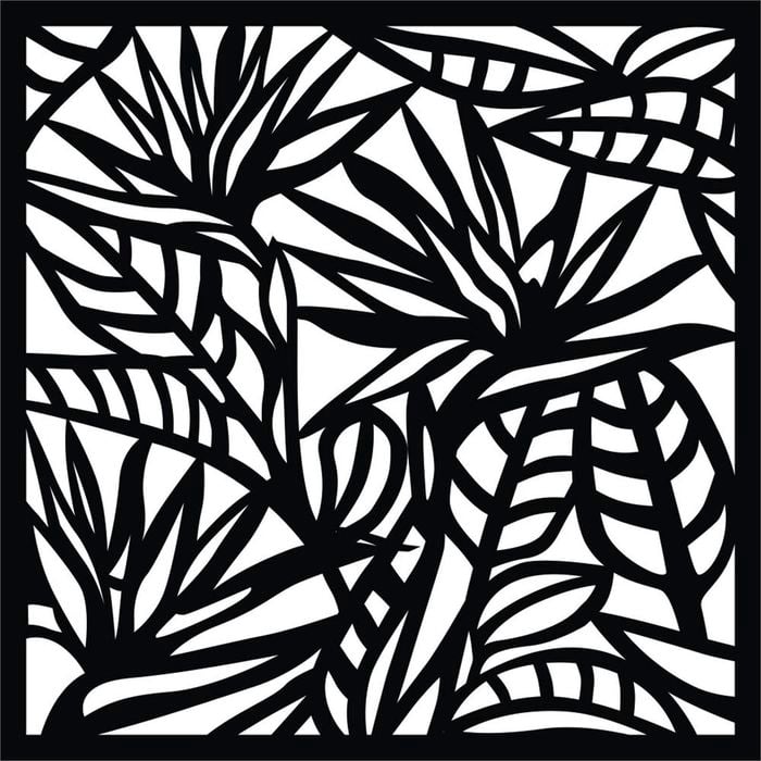 Matrix 580 x 580mm Charcoal Strelitzia Wall Art