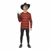 More Than Party Kids Halloween Killer Costume Red BLK Stripe Mask/Gloves 10-12y