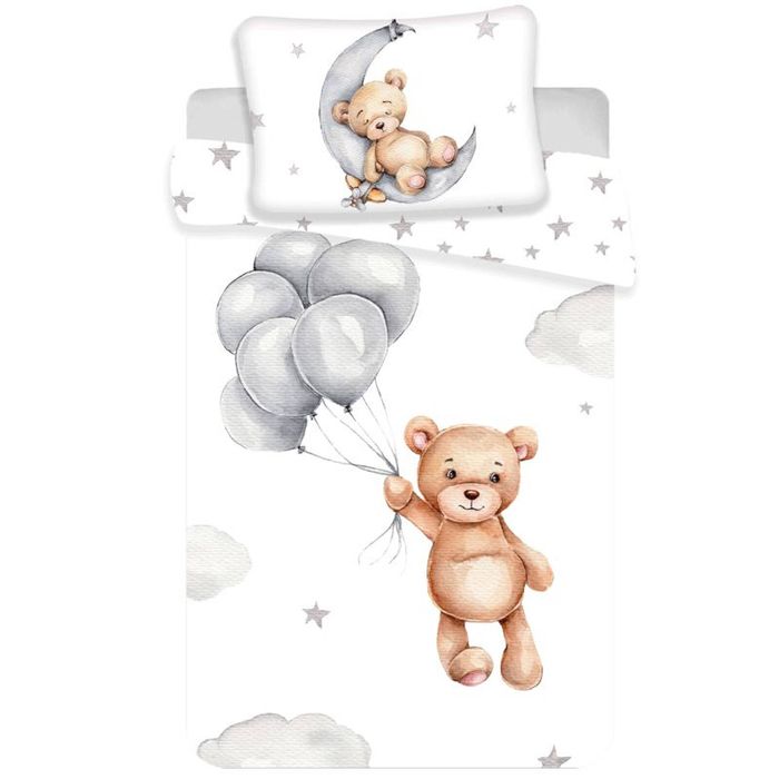 Sweet Home Moon Bear Cotton Quilt Cover Set - Toddler Bed Size