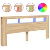 vidaXL LED Headboard Bed Header Furniture Sonoma Oak 100 cm Engineered Wood