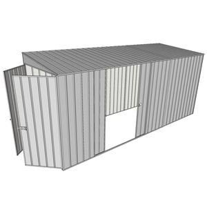 Build-a-Shed 1.5 x 4.5 x 2m Double Sliding Side Door Skillion Shed - Zinc