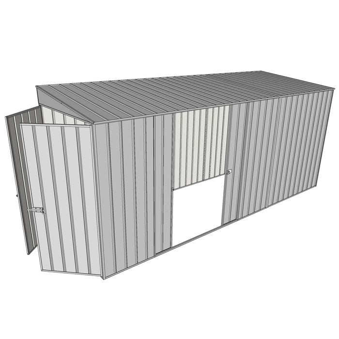 Build-a-Shed 1.5 x 4.5 x 2m Double Sliding Side Door Skillion Shed - Zinc