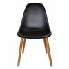 Sk Designer Living | Replica Eames Dsw Inspired Chair | Plastic & Walnut - Black