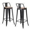 2x Artiss Bar Stools 77cm Stackable Metal Black