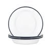 Argon Tableware White Enamel Deep Bowls - Steel Outdoor Camping Dinnerware Tableware - 19cm - Navy - Pack of 6