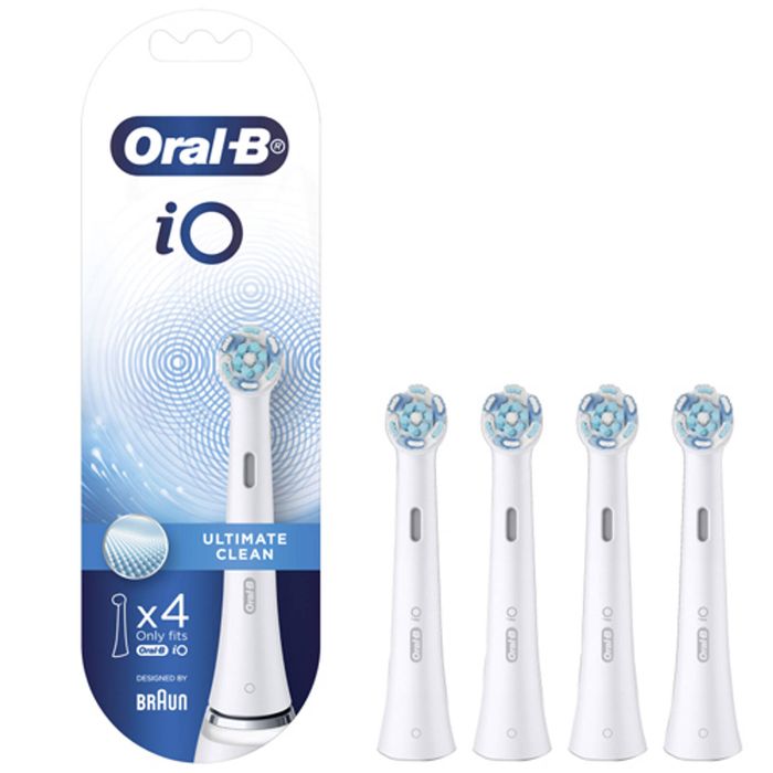 Oral-B iO Ultimate Clean Replacement Brush Heads - 4 Pack, White