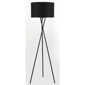 Telbix Denise Contemporary Standing Floor Lamp Light Metal Fabric Black