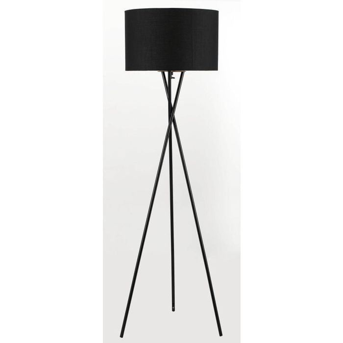 Telbix Denise Contemporary Standing Floor Lamp Light Metal Fabric Black