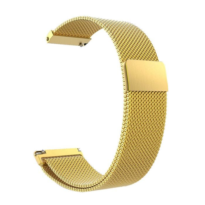 Stainless Steel Magnetic Milanese Watch Strap Samsung Galaxy Watch Garmin Venu Huawei Universal 22mm (Gold)