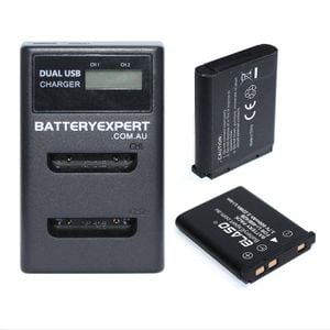 2x Battery and USB Dual Battery Charger for Nikon EN-EL10 Coolpix S3000 S570 S500 Camera Camcorder