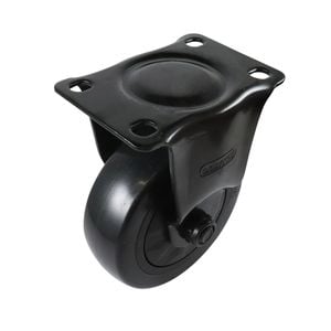 Easyroll 100mm Black PVC Fixed Castor