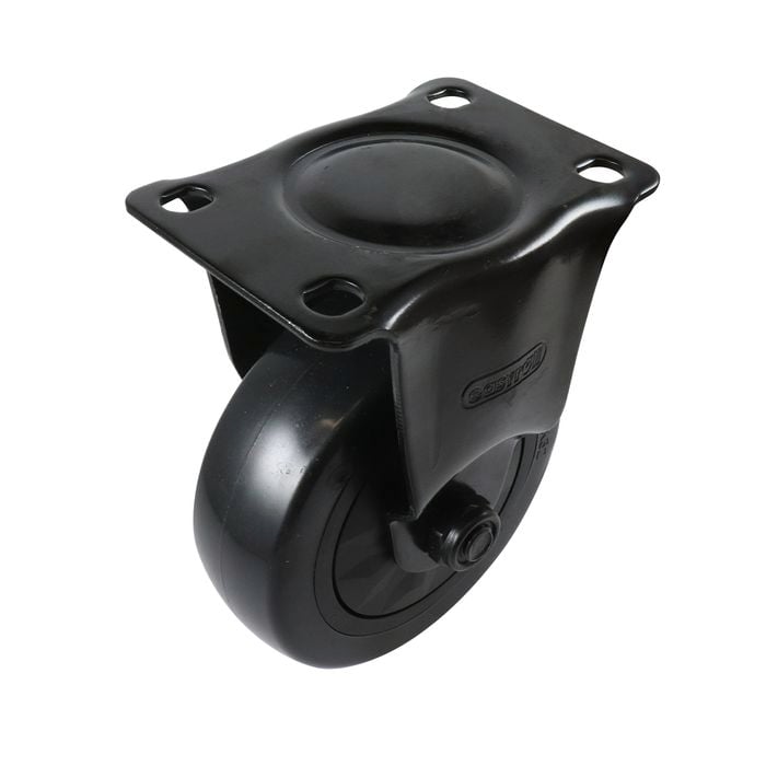 Easyroll 100mm Black PVC Fixed Castor