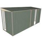 Build-a-Shed 1.5 x 4.5 x 2m Sliding Door Tunnel Shed with 1 Sliding Side Door - Green