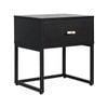 Farah bedside table with faux marble look - Black