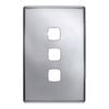 HPM Linea 3 Gang Coverplate Matt Silver