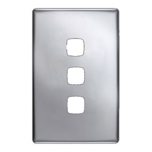 HPM Linea 3 Gang Coverplate Matt Silver