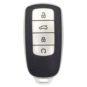 Key Zone Replacement Car Key Sleeve to suit Chery Omoda 5 - Leather-Like Black/Silver