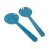 2pc SS Collective Marbled Style Salad Servers Fork & Spoon Utensil Set Blue
