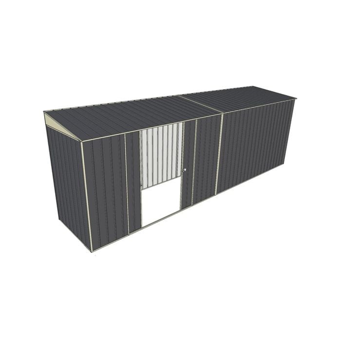 Build-A-Shed 1.2 x 6.0 x 2.0m Skillion Double Sliding Side Door Shed - Grey