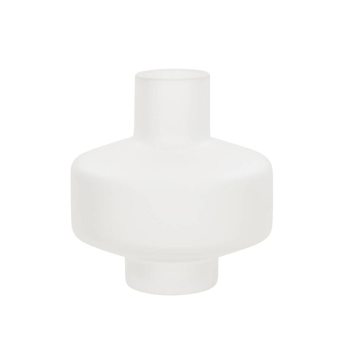 Amalfi Jasper Glass Vase Frosted Clear 21x21x21cm